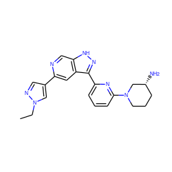 CCn1cc(-c2cc3c(-c4cccc(N5CCC[C@@H](N)C5)n4)n[nH]c3cn2)cn1 ZINC000205255870