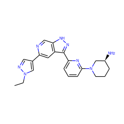 CCn1cc(-c2cc3c(-c4cccc(N5CCC[C@H](N)C5)n4)n[nH]c3cn2)cn1 ZINC000205255968