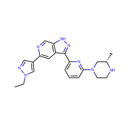 CCn1cc(-c2cc3c(-c4cccc(N5CCN[C@@H](C)C5)n4)n[nH]c3cn2)cn1 ZINC000205261138