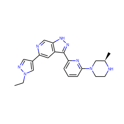 CCn1cc(-c2cc3c(-c4cccc(N5CCN[C@H](C)C5)n4)n[nH]c3cn2)cn1 ZINC000205261115