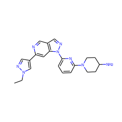 CCn1cc(-c2cc3c(cn2)cnn3-c2cccc(N3CCC(N)CC3)n2)cn1 ZINC000224860981