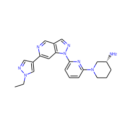 CCn1cc(-c2cc3c(cn2)cnn3-c2cccc(N3CCC[C@@H](N)C3)n2)cn1 ZINC000224835795