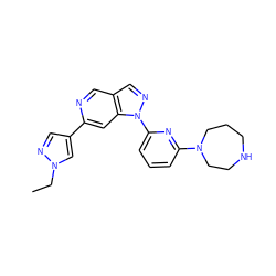 CCn1cc(-c2cc3c(cn2)cnn3-c2cccc(N3CCCNCC3)n2)cn1 ZINC000211037168