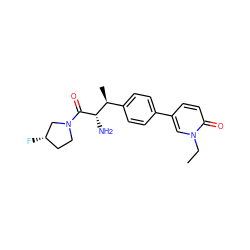 CCn1cc(-c2ccc([C@H](C)[C@H](N)C(=O)N3CC[C@H](F)C3)cc2)ccc1=O ZINC000014947693