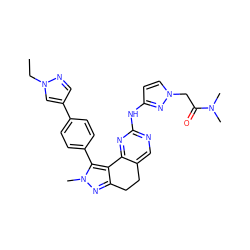 CCn1cc(-c2ccc(-c3c4c(nn3C)CCc3cnc(Nc5ccn(CC(=O)N(C)C)n5)nc3-4)cc2)cn1 ZINC000224942333