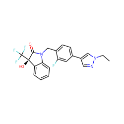 CCn1cc(-c2ccc(CN3C(=O)[C@@](O)(C(F)(F)F)c4ccccc43)c(F)c2)cn1 ZINC000095595673