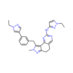 CCn1cc(-c2cccc(Cc3c4c(nn3C)CCc3cnc(Nc5ccn(CC)n5)nc3-4)c2)cn1 ZINC000224945718