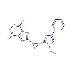 CCn1cc(-c2ccccc2)nc1[C@@H]1C[C@@H]1c1nc2c(C)ncc(C)n2n1 ZINC000096177979