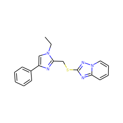 CCn1cc(-c2ccccc2)nc1CSc1nc2ccccn2n1 ZINC000113425323