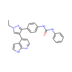 CCn1cc(-c2ccnc3[nH]ccc23)c(-c2ccc(NC(=O)Nc3ccccc3)cc2)n1 ZINC000049067237