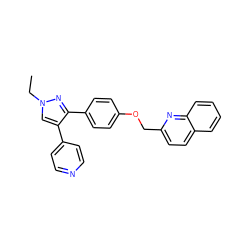 CCn1cc(-c2ccncc2)c(-c2ccc(OCc3ccc4ccccc4n3)cc2)n1 ZINC000038239243