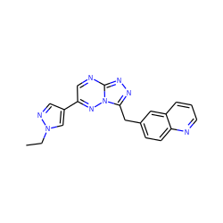 CCn1cc(-c2cnc3nnc(Cc4ccc5ncccc5c4)n3n2)cn1 ZINC000200615636