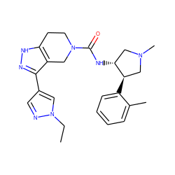 CCn1cc(-c2n[nH]c3c2CN(C(=O)N[C@@H]2CN(C)C[C@H]2c2ccccc2C)CC3)cn1 ZINC000114631422