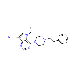 CCn1cc(C#N)c2ncnc(N3CCN(CCc4ccccc4)CC3)c21 ZINC000038697618