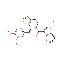 CCn1cc(C(=O)N2CCc3ccsc3[C@@H]2Cc2ccc(OC)c(OC)c2)c2ccccc21 ZINC000149615741