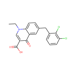 CCn1cc(C(=O)O)c(=O)c2cc(Cc3cccc(Cl)c3Cl)ccc21 ZINC000033817947