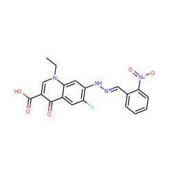 CCn1cc(C(=O)O)c(=O)c2cc(F)c(N/N=C/c3ccccc3[N+](=O)[O-])cc21 ZINC000005061341