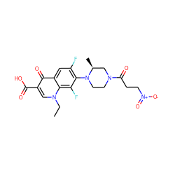 CCn1cc(C(=O)O)c(=O)c2cc(F)c(N3CCN(C(=O)CC[N+](=O)[O-])C[C@@H]3C)c(F)c21 ZINC000072114684