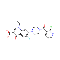 CCn1cc(C(=O)O)c(=O)c2cc(F)c(N3CCN(C(=O)c4cccnc4Cl)CC3)cc21 ZINC000653687678