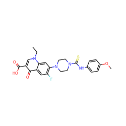 CCn1cc(C(=O)O)c(=O)c2cc(F)c(N3CCN(C(=S)Nc4ccc(OC)cc4)CC3)cc21 ZINC000002324387