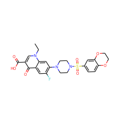 CCn1cc(C(=O)O)c(=O)c2cc(F)c(N3CCN(S(=O)(=O)c4ccc5c(c4)OCCO5)CC3)cc21 ZINC000002650169