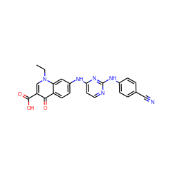 CCn1cc(C(=O)O)c(=O)c2ccc(Nc3ccnc(Nc4ccc(C#N)cc4)n3)cc21 ZINC000473130928