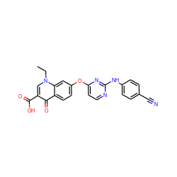 CCn1cc(C(=O)O)c(=O)c2ccc(Oc3ccnc(Nc4ccc(C#N)cc4)n3)cc21 ZINC000473131910