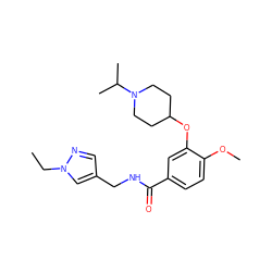 CCn1cc(CNC(=O)c2ccc(OC)c(OC3CCN(C(C)C)CC3)c2)cn1 ZINC000011933891