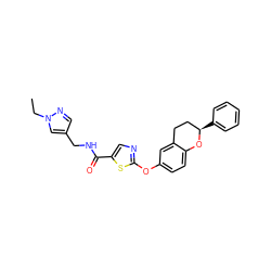 CCn1cc(CNC(=O)c2cnc(Oc3ccc4c(c3)CC[C@@H](c3ccccc3)O4)s2)cn1 ZINC000169710406