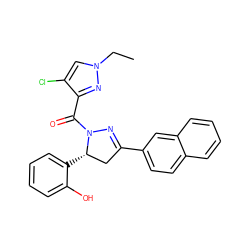 CCn1cc(Cl)c(C(=O)N2N=C(c3ccc4ccccc4c3)C[C@@H]2c2ccccc2O)n1 ZINC000000654047