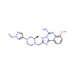 CCn1cc(N2CCN(Cc3nc4c5cccc(OC)c5nc(N)n4n3)[C@H](C)C2)cn1 ZINC000473247228