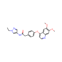 CCn1cc(NC(=O)Cc2ccc(Oc3ccnc4cc(OC)c(OC)cc34)cc2)cn1 ZINC000073390854