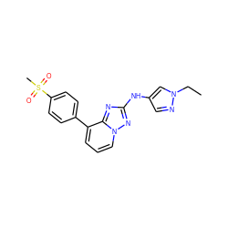 CCn1cc(Nc2nc3c(-c4ccc(S(C)(=O)=O)cc4)cccn3n2)cn1 ZINC000096169728