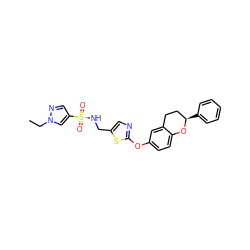 CCn1cc(S(=O)(=O)NCc2cnc(Oc3ccc4c(c3)CC[C@@H](c3ccccc3)O4)s2)cn1 ZINC000169710595