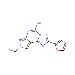 CCn1cc2c(nc(N)n3nc(-c4ccco4)nc23)n1 ZINC000013672021