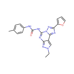 CCn1cc2c(nc(NC(=O)Nc3ccc(C)cc3)n3nc(-c4ccco4)nc23)n1 ZINC000013472338