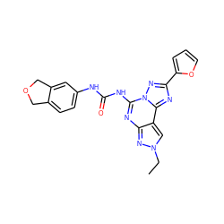 CCn1cc2c(nc(NC(=O)Nc3ccc4c(c3)COC4)n3nc(-c4ccco4)nc23)n1 ZINC000066251442