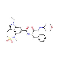 CCn1cc2c3c(cc(C(=O)N[C@@H](Cc4ccccc4)C(=O)CNC4CCOCC4)cc31)N(C)S(=O)(=O)CC2 ZINC000043059100