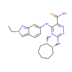 CCn1cc2ccc(Nc3nc(N[C@@H]4CCCCC[C@@H]4N)nnc3C(N)=O)cc2n1 ZINC000205147953