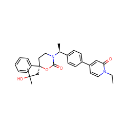 CCn1ccc(-c2ccc([C@H](C)N3CC[C@](CC(C)(C)O)(c4ccccc4)OC3=O)cc2)cc1=O ZINC000096178532