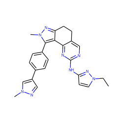 CCn1ccc(Nc2ncc3c(n2)-c2c(nn(C)c2-c2ccc(-c4cnn(C)c4)cc2)CC3)n1 ZINC000224949933