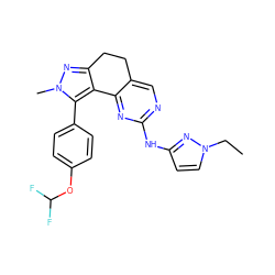 CCn1ccc(Nc2ncc3c(n2)-c2c(nn(C)c2-c2ccc(OC(F)F)cc2)CC3)n1 ZINC000169702317