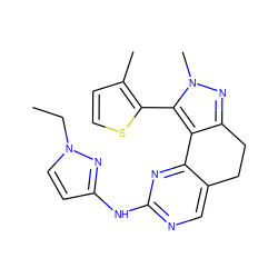 CCn1ccc(Nc2ncc3c(n2)-c2c(nn(C)c2-c2sccc2C)CC3)n1 ZINC000141173288