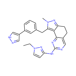 CCn1ccc(Nc2ncc3c(n2)-c2c(nn(C)c2Cc2cccc(-c4cn[nH]c4)c2)CC3)n1 ZINC000224942395