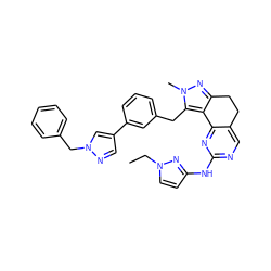 CCn1ccc(Nc2ncc3c(n2)-c2c(nn(C)c2Cc2cccc(-c4cnn(Cc5ccccc5)c4)c2)CC3)n1 ZINC000224951915