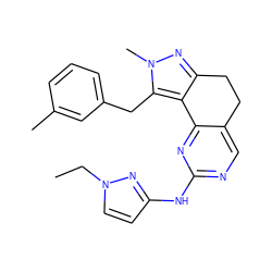 CCn1ccc(Nc2ncc3c(n2)-c2c(nn(C)c2Cc2cccc(C)c2)CC3)n1 ZINC000169702309