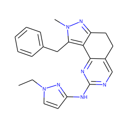 CCn1ccc(Nc2ncc3c(n2)-c2c(nn(C)c2Cc2ccccc2)CC3)n1 ZINC000169702282