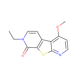 CCn1ccc2c(sc3nccc(OC)c32)c1=O ZINC000073292363