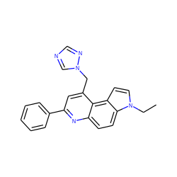 CCn1ccc2c3c(Cn4cncn4)cc(-c4ccccc4)nc3ccc21 ZINC000096285997