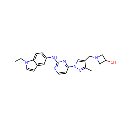 CCn1ccc2cc(Nc3nccc(-n4cc(CN5CC(O)C5)c(C)n4)n3)ccc21 ZINC000220262181